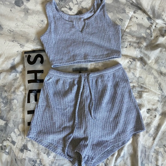 Rib-knit notched drawstring lounge set - Picture 4 of 4